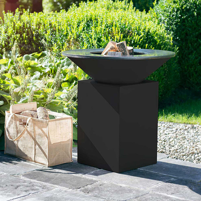 BBQ Fire Bowl Corten Steel With Grill Ring Outdoor Camping