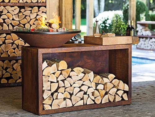Outdoor Wood Burning Cone Shaped Corten Steel Rust BBQ Fire Pit Customize