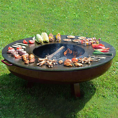 OEM Service Corten Steel Outdoor Cooking Grills Wood Burning