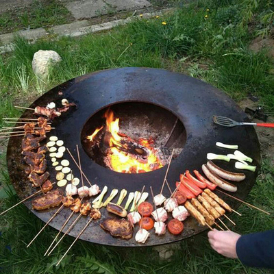 OEM Service Corten Steel Outdoor Cooking Grills Wood Burning