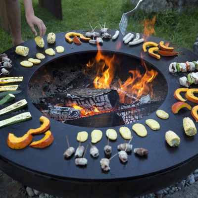OEM Service Corten Steel Outdoor Cooking Grills Wood Burning