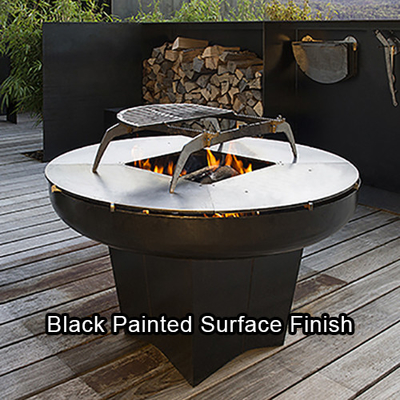 Outdoor Patio BBQ Fire Pit Grill Table Corten Steel Pre Rusted
