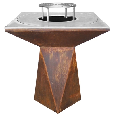 Pre Rusted Corten Steel Fire Pit For BBQ Outdoor Cooking