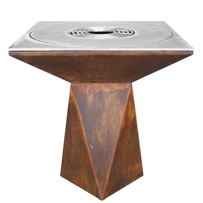 Pre Rusted Corten Steel Fire Pit For BBQ Outdoor Cooking