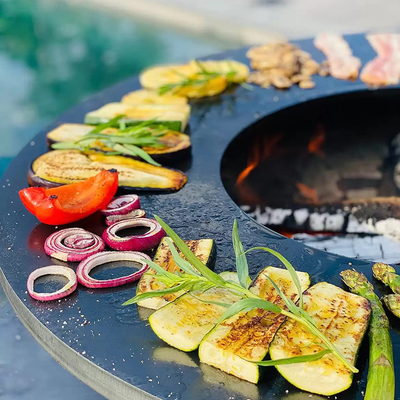 Metal Garden Corten Steel Outdoor BBQ Charcoal Grill Pre Rusted