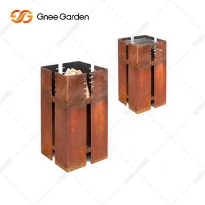 Corten Steel Bbq Charcoal Grill Table 3mm Thickness