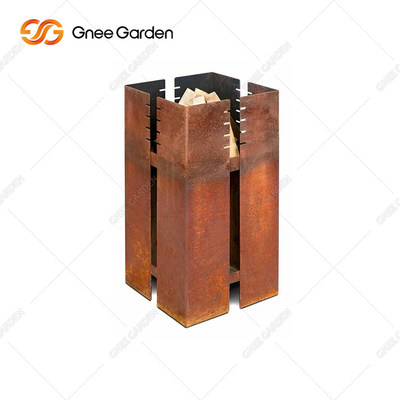 Corten Steel Bbq Charcoal Grill Table 3mm Thickness