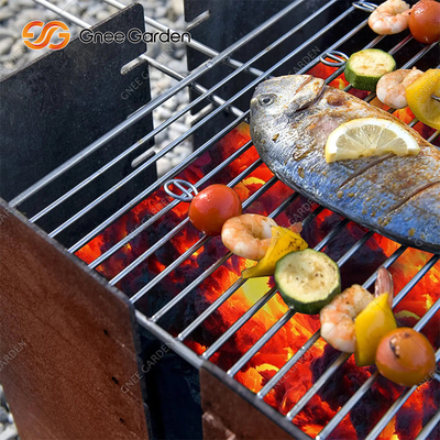 1200mm Square Corten Steel BBQ Grill Charcoal Burning Decorative