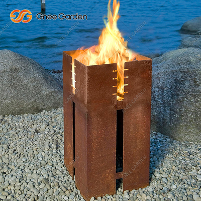 1200mm Square Corten Steel BBQ Grill Charcoal Burning Decorative