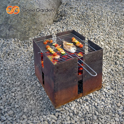 Metal Wood Burning Open Fire Pit Barbecue Grill For Garden Outdoor Cooking