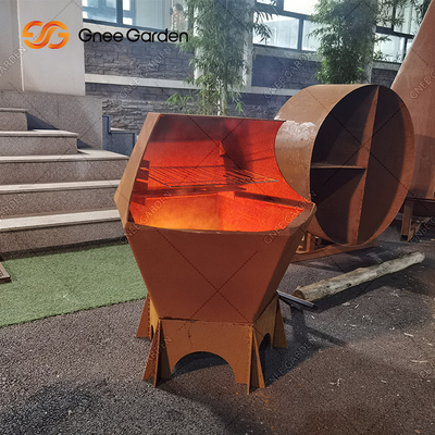 Corten Steel Outdoor Cooking Charcoal Grills For Barbecue
