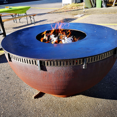 Double Layer Portable Bonfire Pit Corten Steel For Burning Camping BBQ