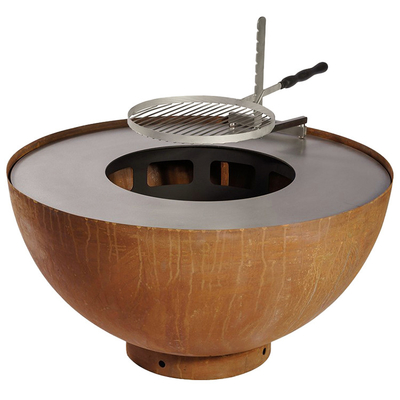 Corten Steel Garden Antique Fire Pit Rust BBQ Pit 31.5&quot;