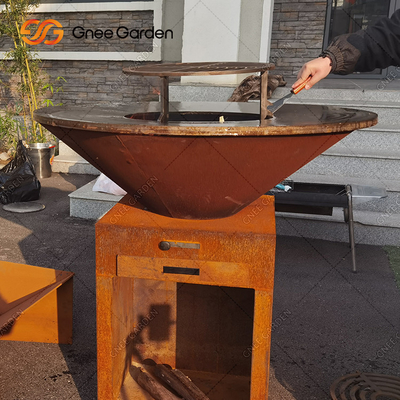 Garden Rust Corten Steel Outdoor Cooking Grills Fire Pit BBQ Grill Packaging Services