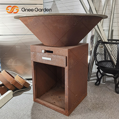 Corten Steel Garden BBQ Outdoor Cooking Grills Antique Fire Pit 31.5&quot;
