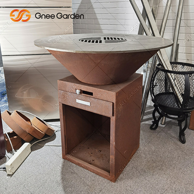 Outdoor Cooking BBQ Grill Heavy Duty Antique Fire Pit Corten Metal Barbecue