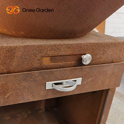 Outdoor Cooking BBQ Grill Heavy Duty Antique Fire Pit Corten Metal Barbecue