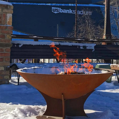 Outdoor Cooking Custom Fire Bowl Bbq Grill Corten Steel Garden Fire Pit Rustic