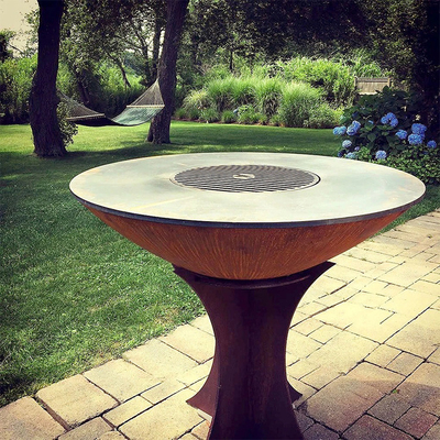 1000mm Corten Steel Outdoor Cooking Grills With Detachable Base