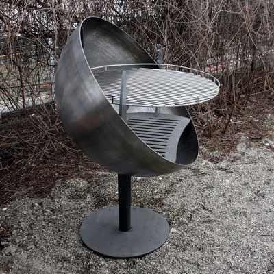Gnee Garden Windproof Adjustable Fire Pit Grill 110cm Height For Barbecue