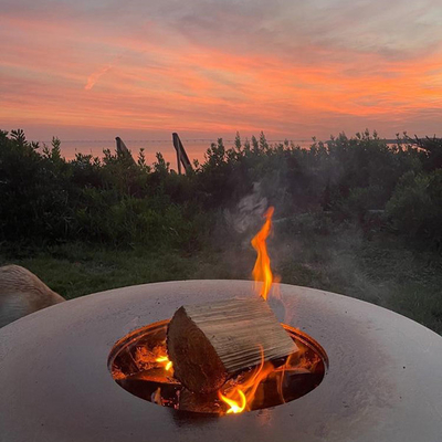 Charcoal Barbeque Grill Outdoor Corten Steel Fire Pit BBQ With Cooking Grill