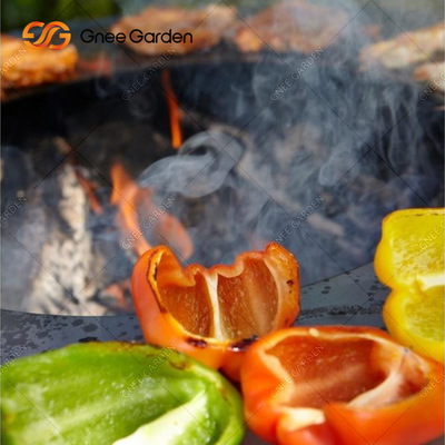 Backyard Patio Outdoor Cooking Rusty Corten Steel Fire Pit With Large Log Storage