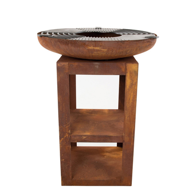Modern Outdoor Kitchen Corten Steel Grill Wood Burning Camping BBQ Grill