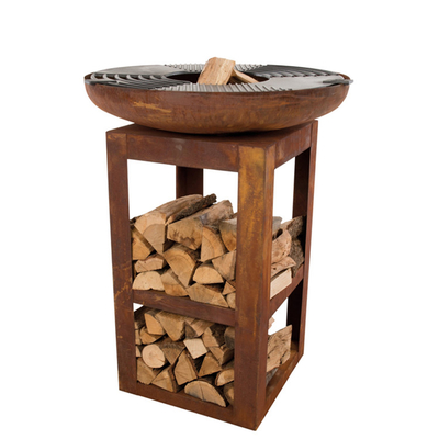 Modern Outdoor Kitchen Corten Steel Grill Wood Burning Camping BBQ Grill