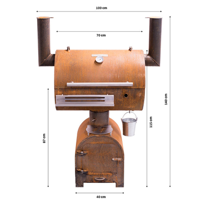 Kitchen Garden Corten Steel Outdoor Cooking Grills Pre Rusted