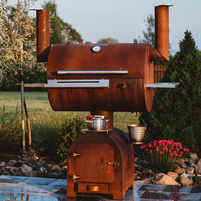 Kitchen Garden Corten Steel Outdoor Cooking Grills Pre Rusted