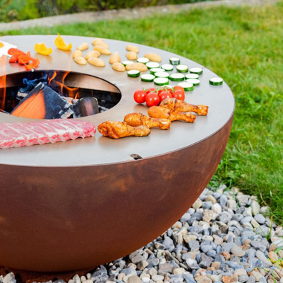Corten Steel Garden Antique Fire Pit Rust BBQ Pit 31.5&quot;