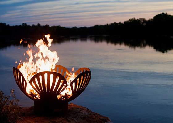 Warm Keeping Rusted 100cm Corten Steel Fire Pit For Backyard Patio