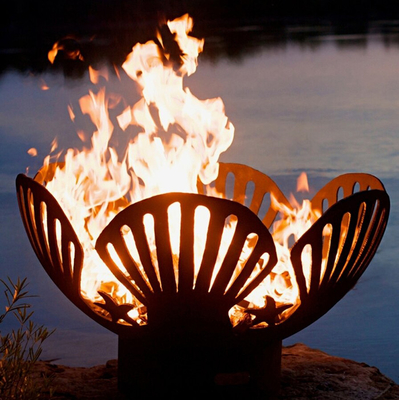 Warm Keeping Rusted 100cm Corten Steel Fire Pit For Backyard Patio