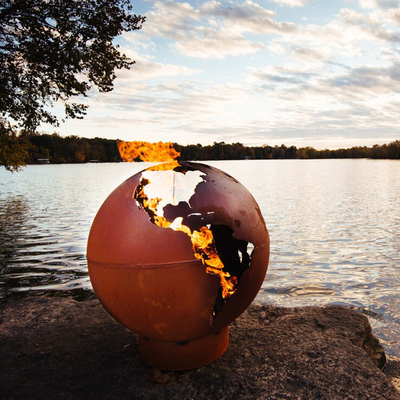 Handmade Corten Steel Fire Pit Balls Custom Design Fire Pit Balls