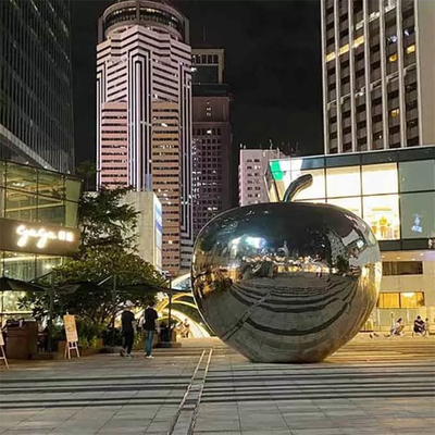 Gnee Garden 3.5m Apple Shaped Stainless Steel Artwork For Plaza Decoration