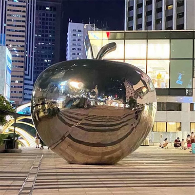 Gnee Garden 3.5m Apple Shaped Stainless Steel Artwork For Plaza Decoration