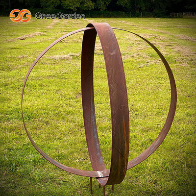 SGS Certified Rust Corten Steel Rusty Metal Ring Sculpture Outdoor Landscapes