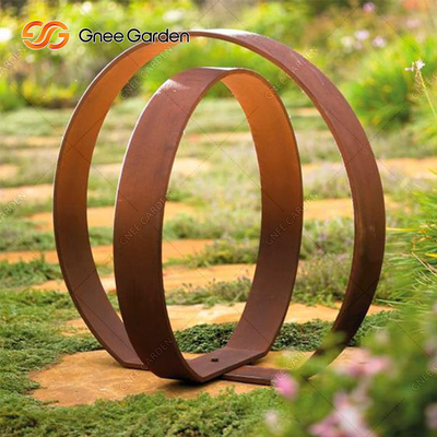 SGS Certified Rust Corten Steel Rusty Metal Ring Sculpture Outdoor Landscapes