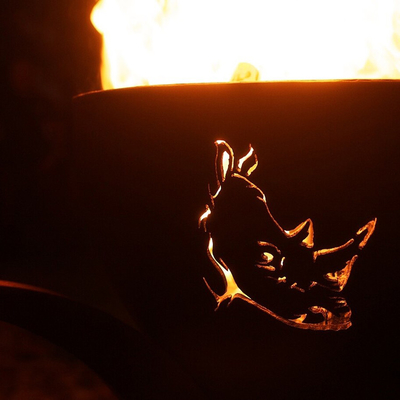 Corten Steel Fire Pit Laser Cut Animal Fire Pit Camping Wood Burning Bonfire