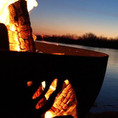 Corten Steel Fire Pit Laser Cut Animal Fire Pit Camping Wood Burning Bonfire