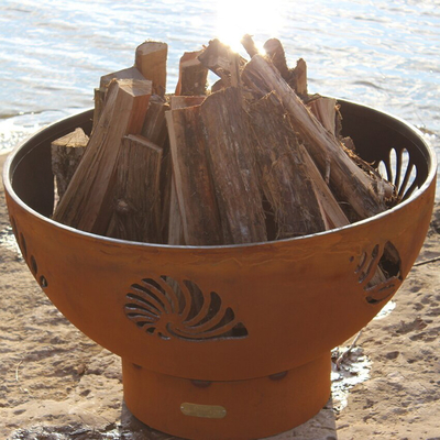 36 Inch Pre Rusted Corten Steel Firepits Outdoor With Oxide Patina