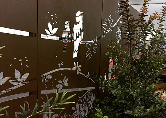 Outdoor Corrosion Resistant Corten Laser Cut Screens For Backyard