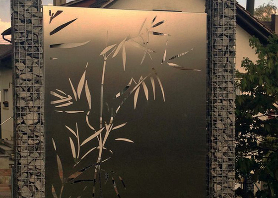Bamboo Patterns Metal Garden Ornaments Laser Cut Corten Steel Panels Outdoor Decorative