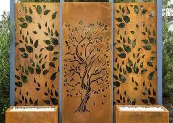 Oak Tree Design Rusty Corten Steel Privacy Screens Decorative 600*1200mm
