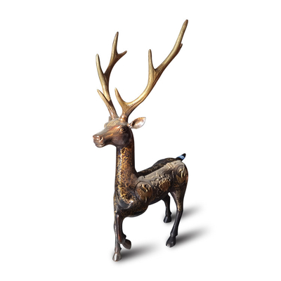 Gnee Garden Cast Iron Outdoor Metal Sculpture Brass Elk Statue