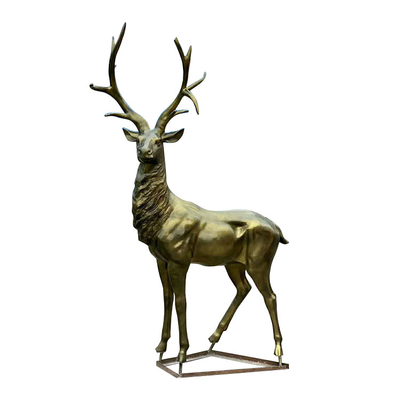 Gnee Garden Cast Iron Outdoor Metal Sculpture Brass Elk Statue