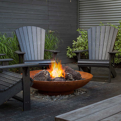Patio Outdoor Garden Corten Steel Fire Bowl Pit Large Rust Heavy Wood Burning