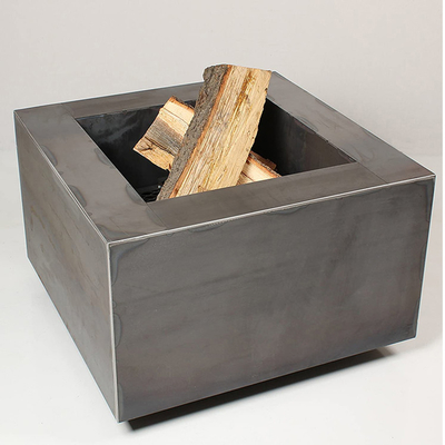 Outdoor Wood Burning Square Metal Fire Pit 600 X 600 X H500mm