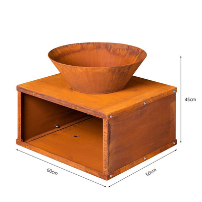 100cm Garden Landscape Round Rusted Camping Fireplace Corten Steel
