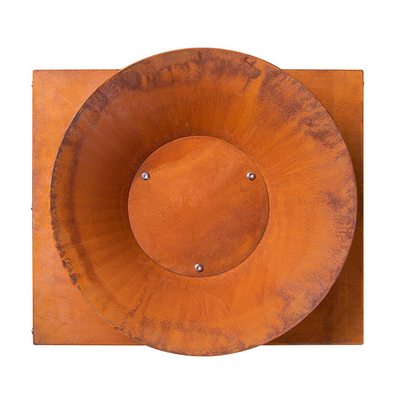 Outdoor Garden Decor Round Corten Steel Fire Pit Wood Burning Rusty-Colored